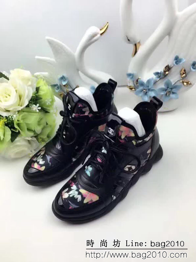 CHANEL香奈兒 最新款846 歐彈力布+牛皮 內增高女休閒鞋 QZS1450